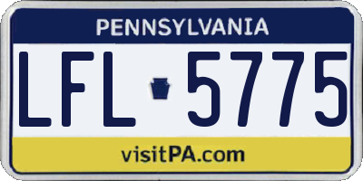 PA license plate LFL5775