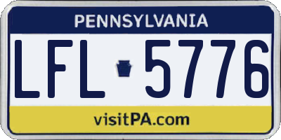 PA license plate LFL5776