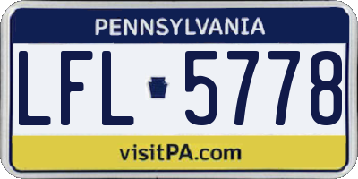 PA license plate LFL5778