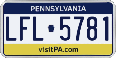 PA license plate LFL5781