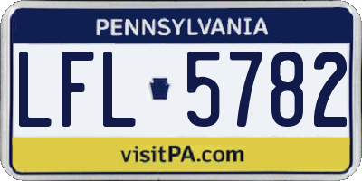 PA license plate LFL5782