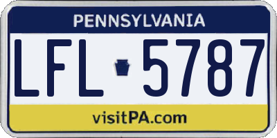 PA license plate LFL5787