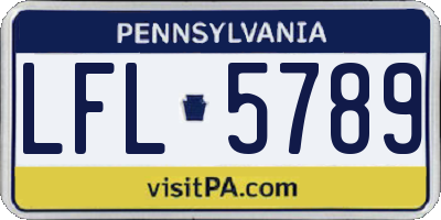 PA license plate LFL5789