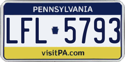 PA license plate LFL5793