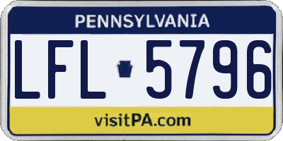 PA license plate LFL5796