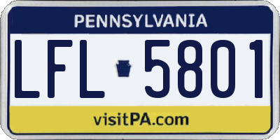 PA license plate LFL5801