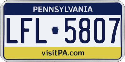 PA license plate LFL5807