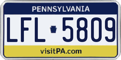 PA license plate LFL5809