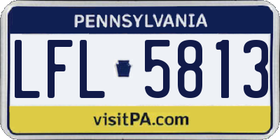 PA license plate LFL5813