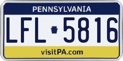 PA license plate LFL5816