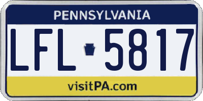 PA license plate LFL5817