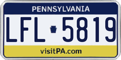PA license plate LFL5819