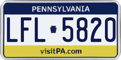 PA license plate LFL5820