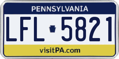 PA license plate LFL5821
