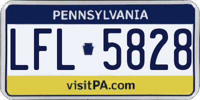 PA license plate LFL5828