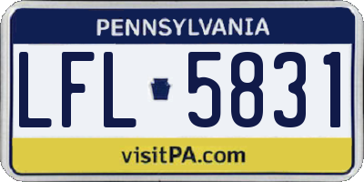PA license plate LFL5831