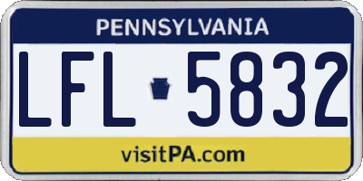 PA license plate LFL5832