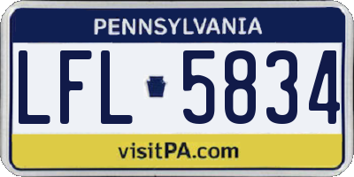 PA license plate LFL5834