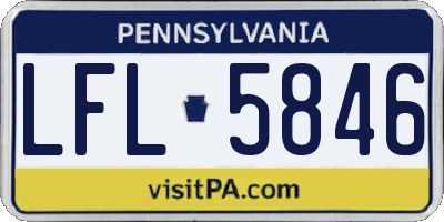PA license plate LFL5846