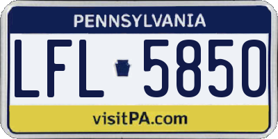 PA license plate LFL5850