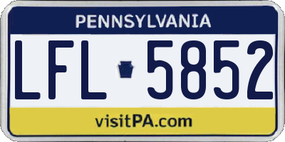 PA license plate LFL5852