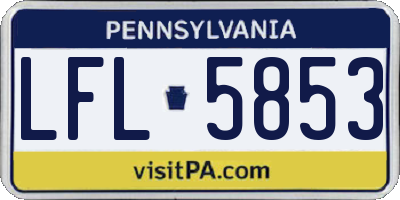 PA license plate LFL5853