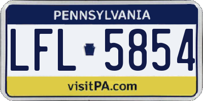 PA license plate LFL5854