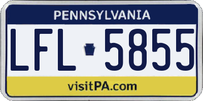 PA license plate LFL5855