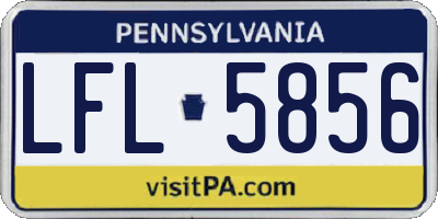 PA license plate LFL5856