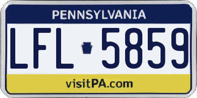 PA license plate LFL5859