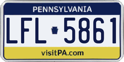 PA license plate LFL5861