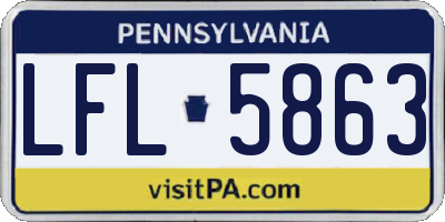 PA license plate LFL5863