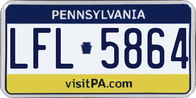 PA license plate LFL5864