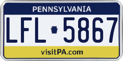 PA license plate LFL5867