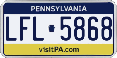 PA license plate LFL5868