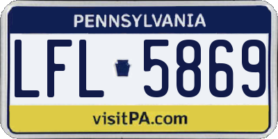 PA license plate LFL5869