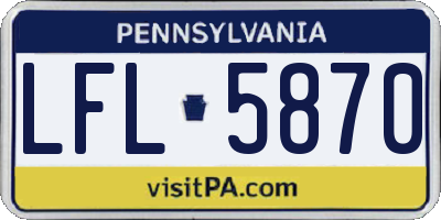 PA license plate LFL5870