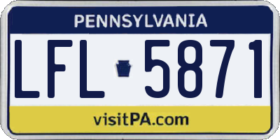 PA license plate LFL5871