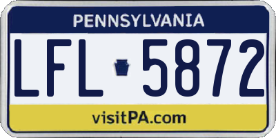 PA license plate LFL5872