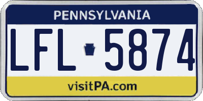 PA license plate LFL5874