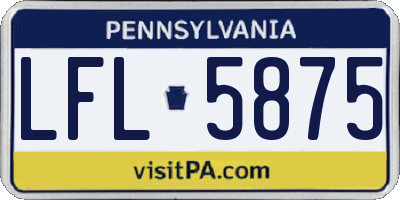 PA license plate LFL5875