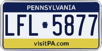 PA license plate LFL5877