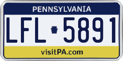 PA license plate LFL5891