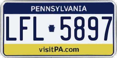 PA license plate LFL5897