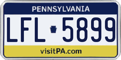 PA license plate LFL5899