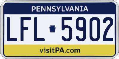 PA license plate LFL5902