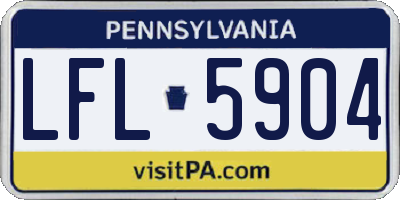PA license plate LFL5904