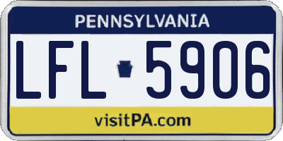 PA license plate LFL5906