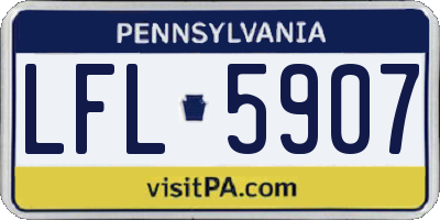 PA license plate LFL5907