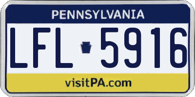 PA license plate LFL5916